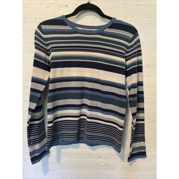 Banana Republic Silk Blend Striped Sweater, Preppy, Y2K, Small - Picture 1 of 3